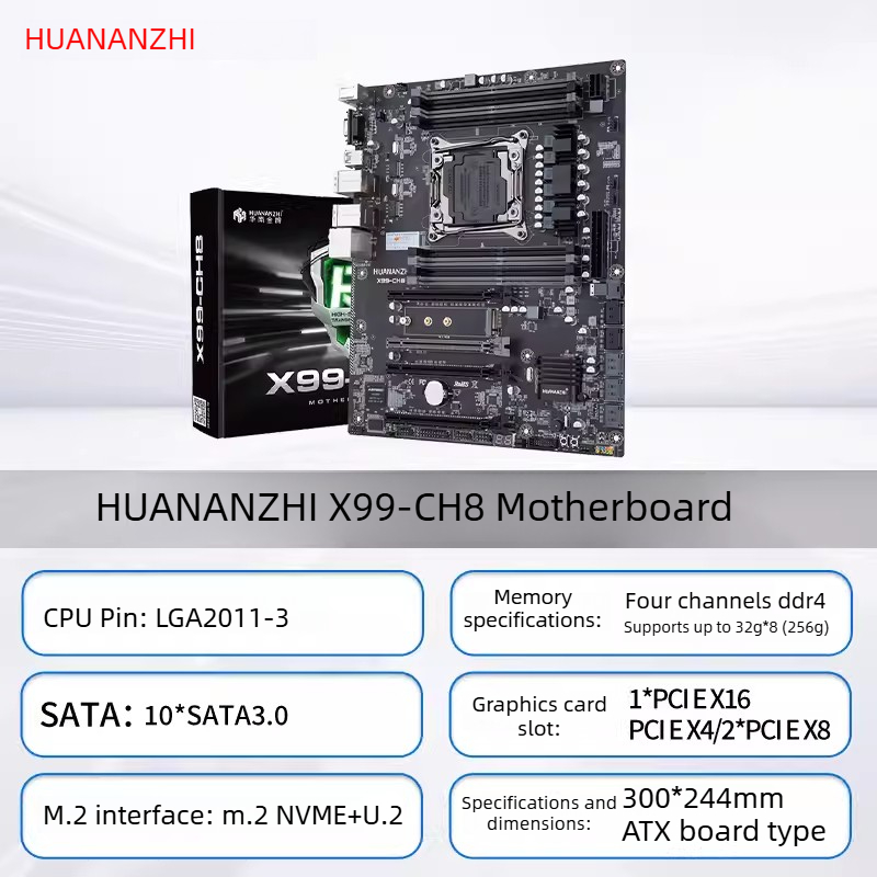 X99 Dual Cpu Motherboard Combo - HUANANZHI LGA2011-3 X99 Moederbord X99 CH8