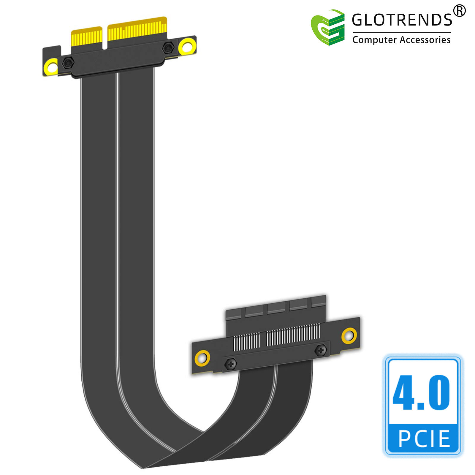 Pcie 4.0 X16 Riser Cable 90 Degree - PCIe 4.0 X4 Riser-kabel, 180 graden