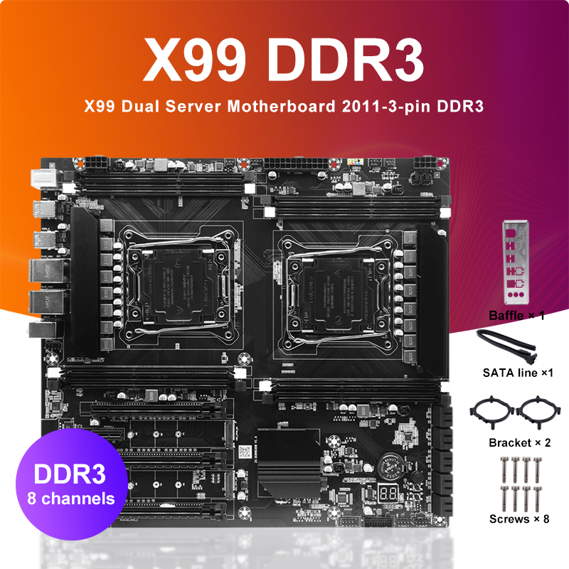X99 Dual Cpu Motherboard Combo - X99 Dual-socket Cpu Moederbord Lga2011-3 8xddr3