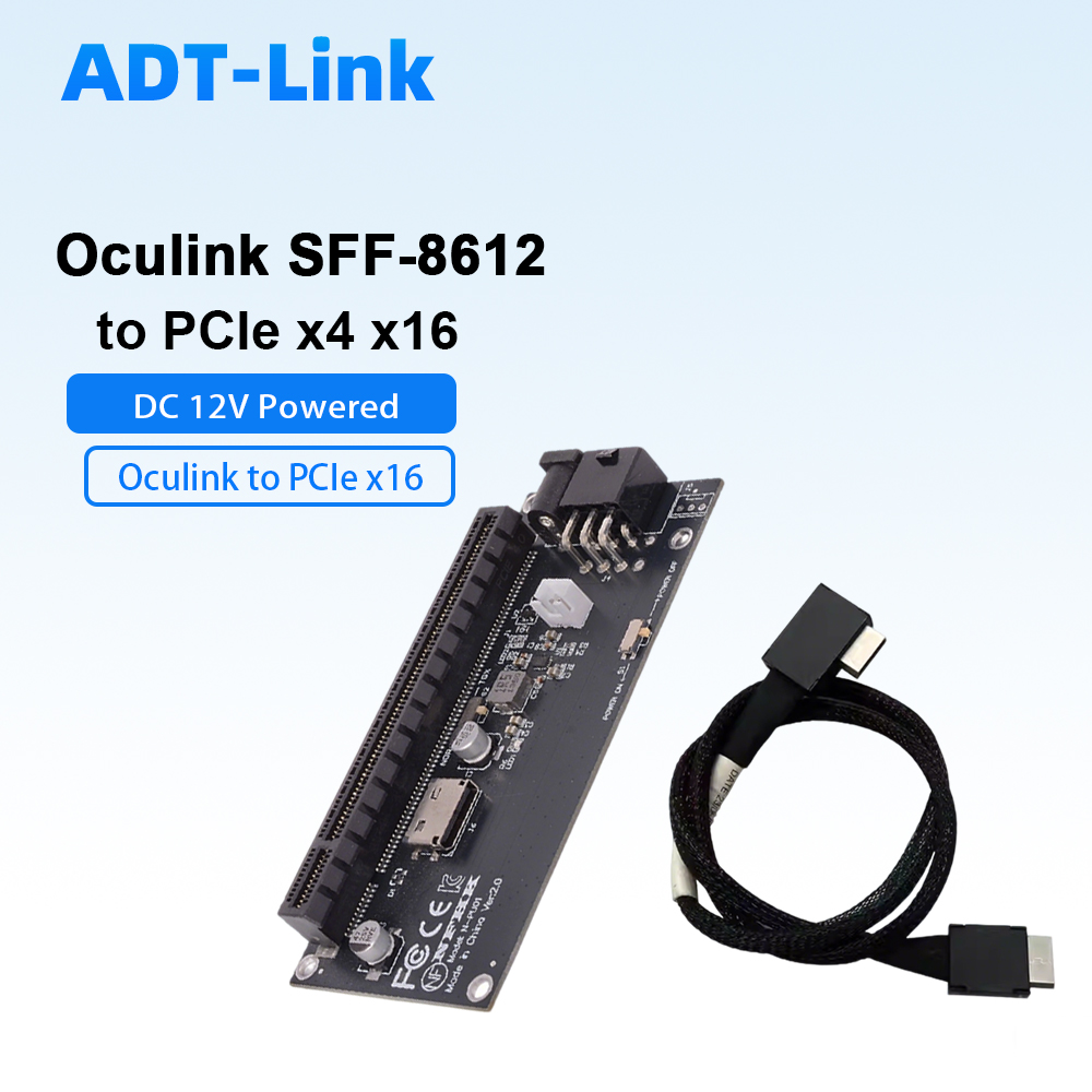 Oculink SFF-8612 naar PCIe X4  - Pcie 4.0 X16 Riser Cable 90 Degree recensie en prijs
