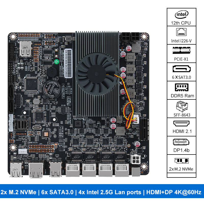 N100 Nas moederbord 2xm.2 NVMe - Nas Motherboard N100 6 Sata recensie en prijs