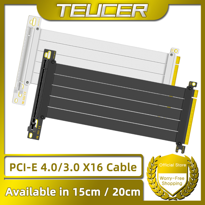 TEUCER PCI-E 4.0 X16 Riser-kab - Pcie 4.0 X16 Riser Cable 90 Degree recensie en prijs