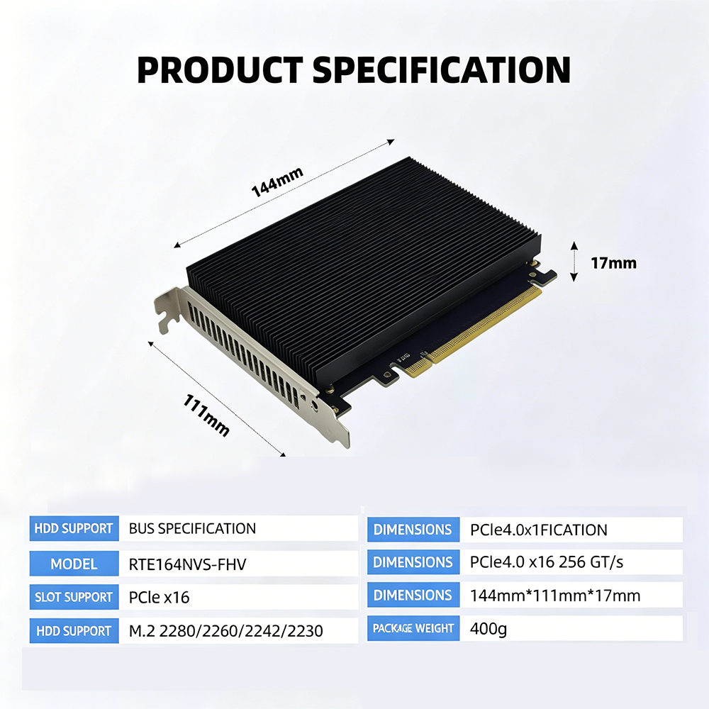PCIe 4.0 X16 naar 4 NVMe M.2 S - Quad M.2 Nvme Pcie Bifurcation Card recensie en prijs