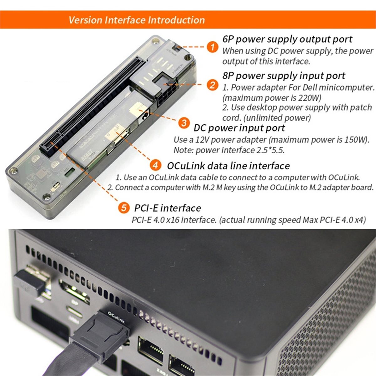Promotie: OCuLink GPU Dock met - External Gpu Dock Pcie 4.0 Oculink recensie en prijs