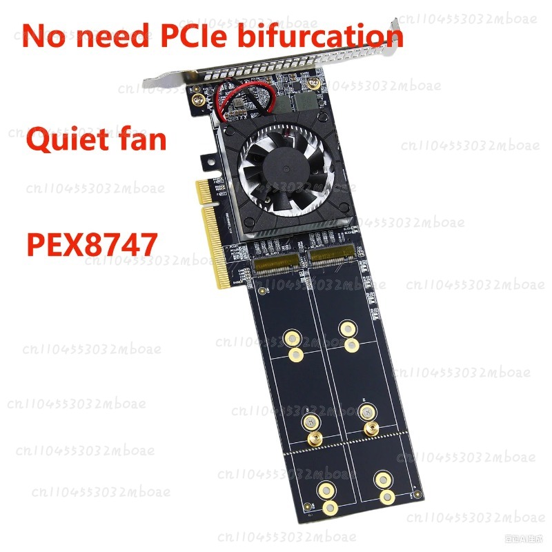 PEX8747 Chip PCIe 3.0 X8 Quad  - Quad M.2 Nvme Pcie Bifurcation Card recensie en prijs